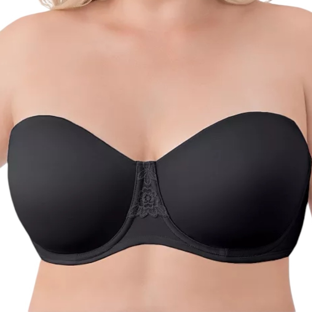 VANITY FAIR womens 44DD beauty back black underwire strapless bra 74380 NWT